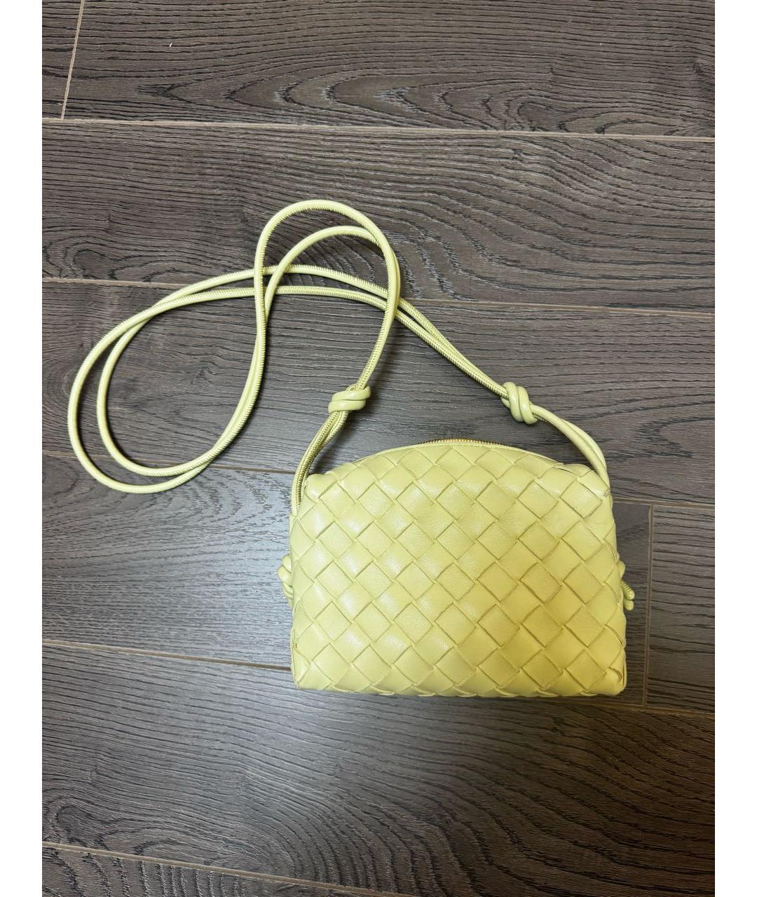 BOTTEGA VENETA Салатовая кожаная сумка через плечо, фото 4