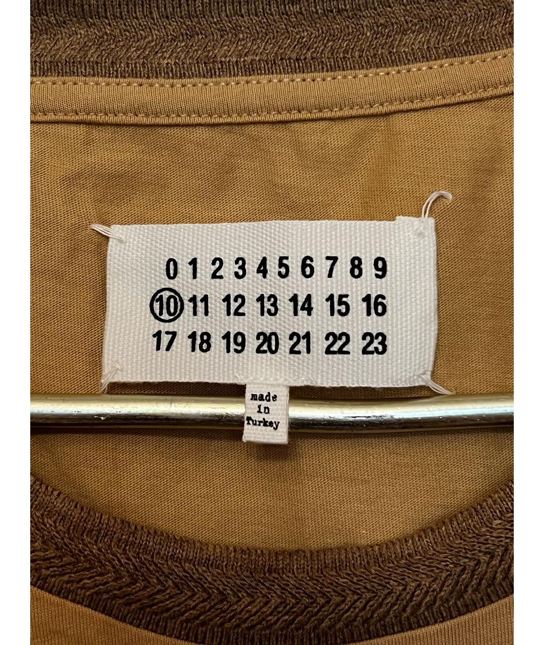MAISON MARGIELA Бежевая хлопковая футболка, фото 4