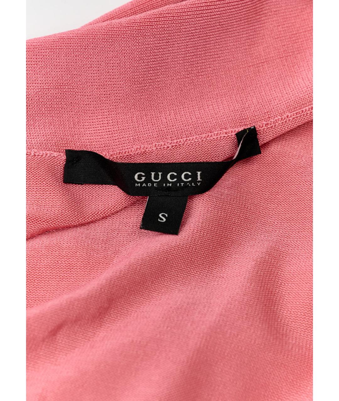 GUCCI Розовая вискозная футболка, фото 3
