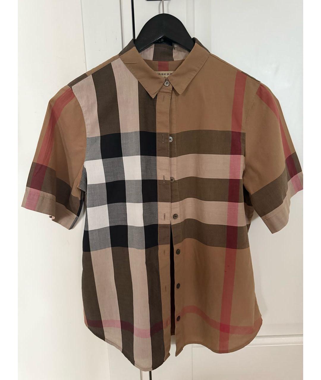 BURBERRY Коричневая хлопковая рубашка, фото 5