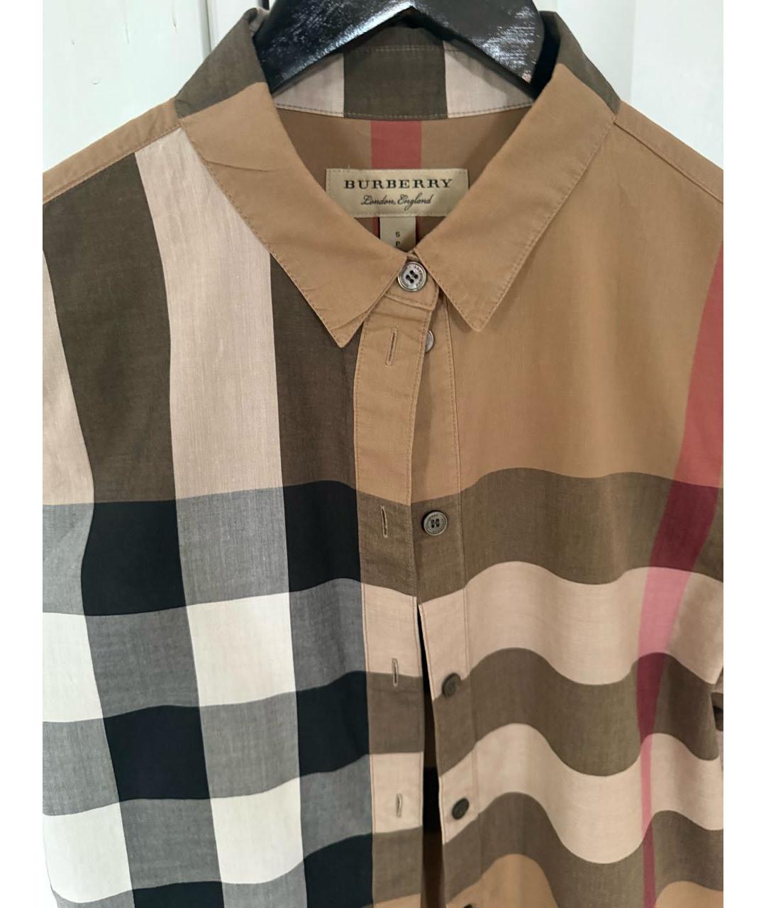 BURBERRY Коричневая хлопковая рубашка, фото 3