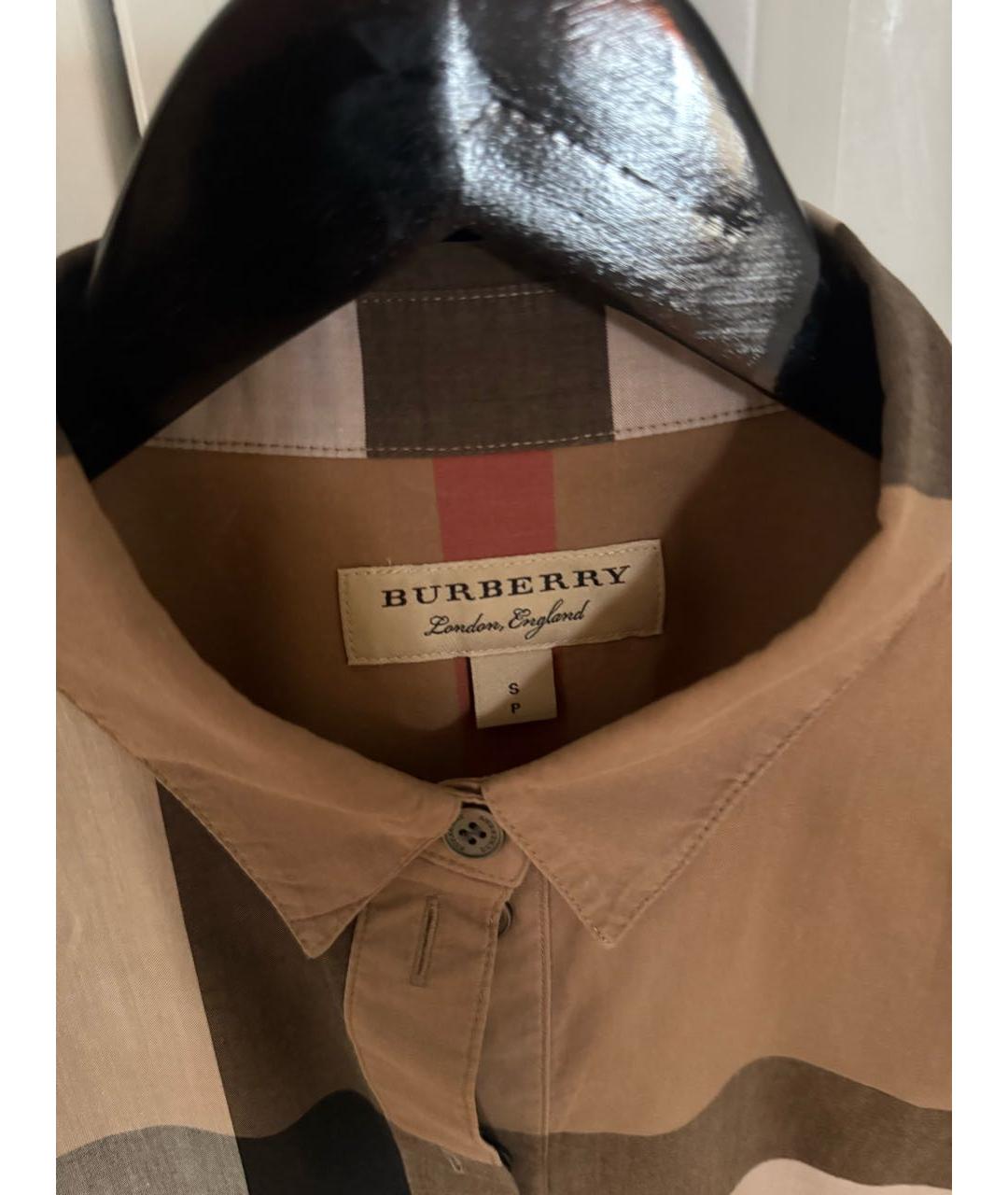 BURBERRY Коричневая хлопковая рубашка, фото 4