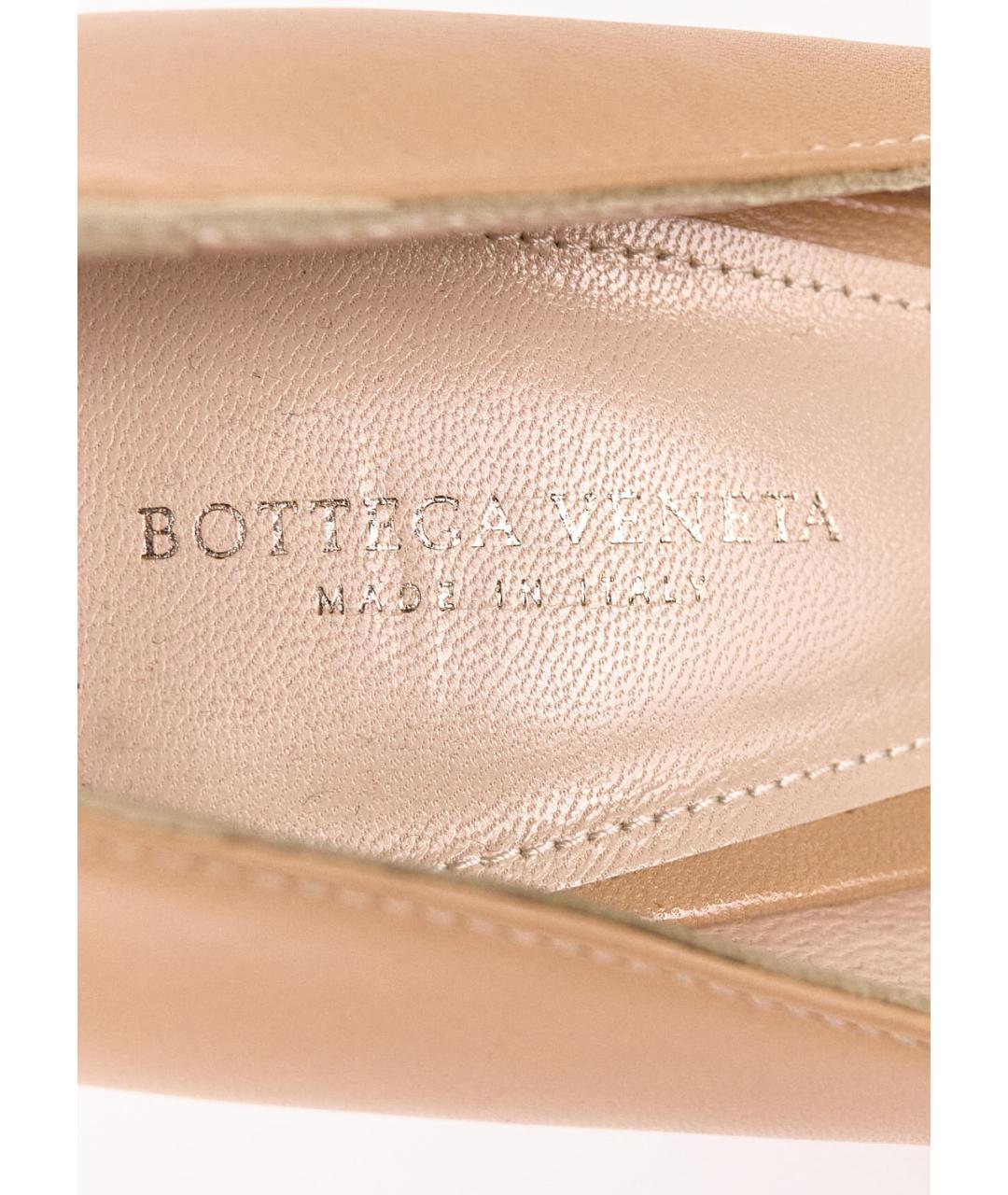 BOTTEGA VENETA Бежевые кожаные туфли, фото 5