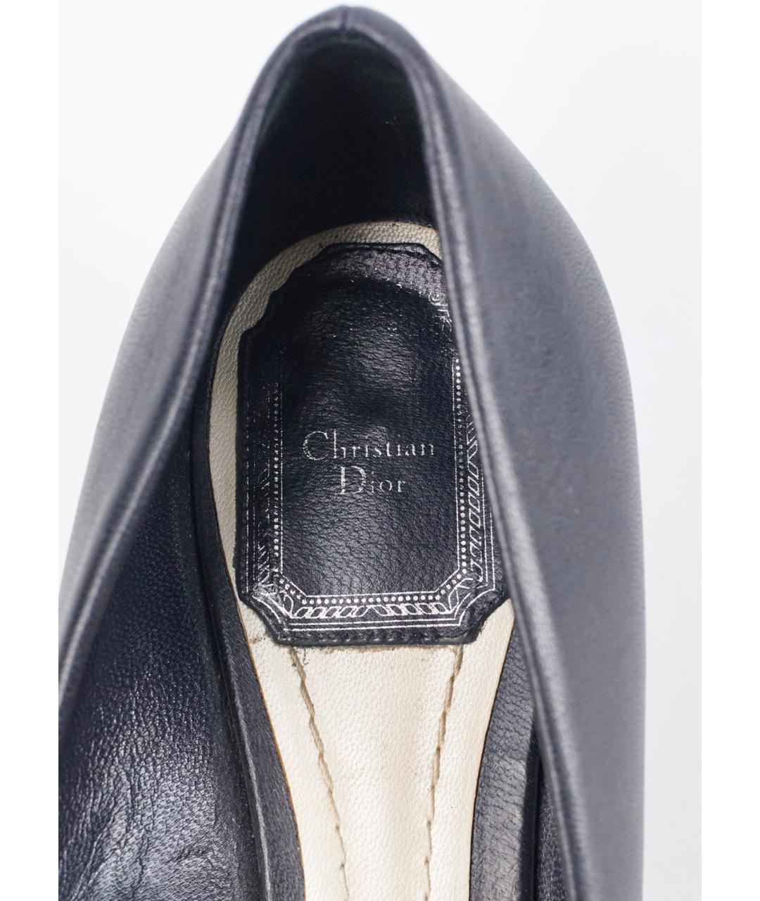 CHRISTIAN DIOR Черные кожаные туфли, фото 5