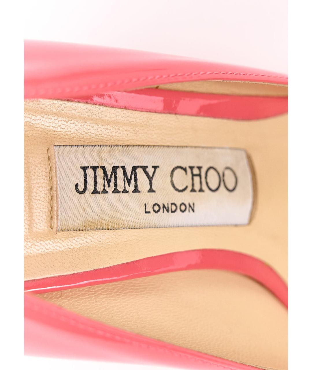 JIMMY CHOO Коралловые туфли из лакированной кожи, фото 5