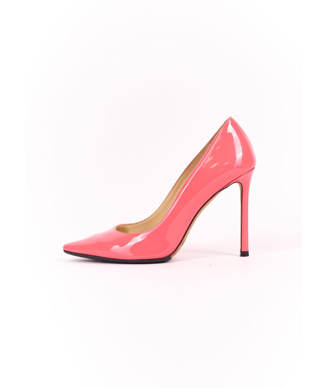 JIMMY CHOO Коралловые туфли из лакированной кожи, фото 6