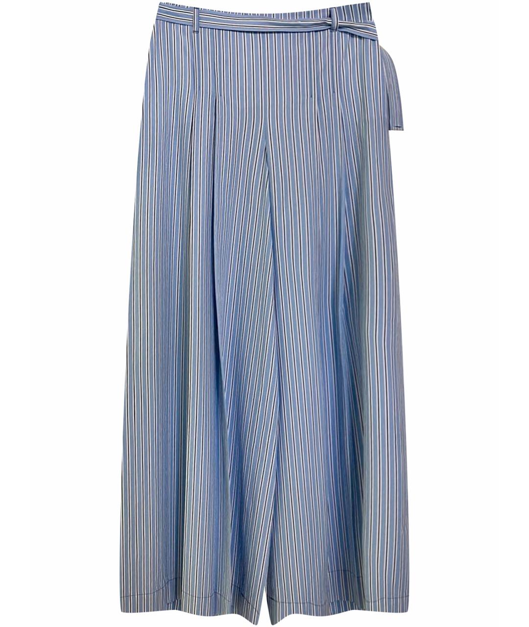 ALBERTA FERRETTI Голубые хлопковые брюки широкие, фото 1