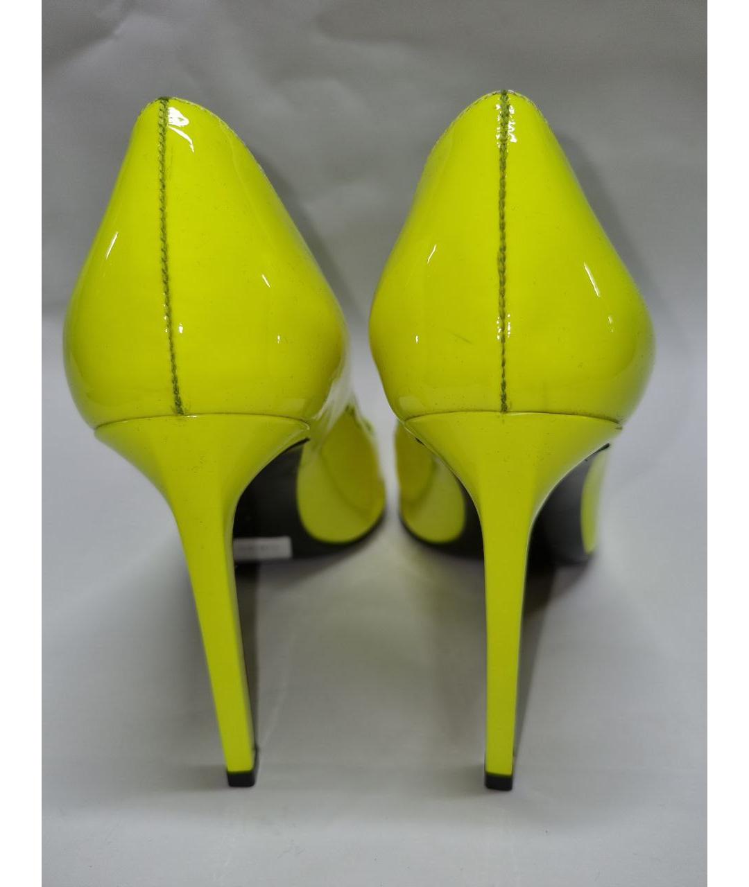 SAINT LAURENT Желтые туфли из лакированной кожи, фото 8