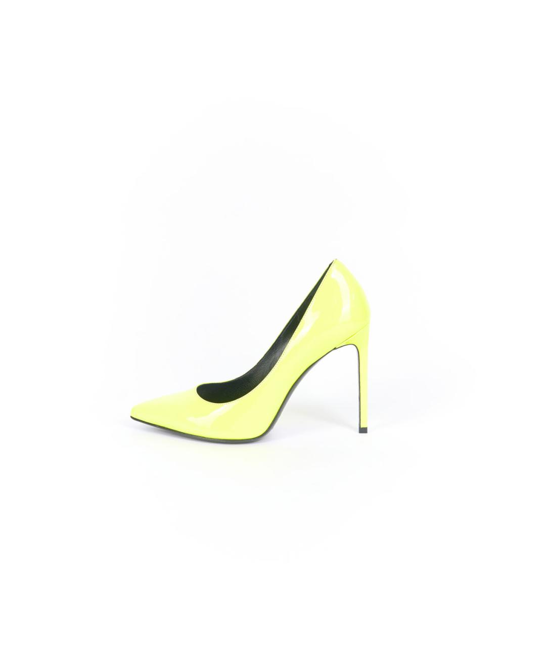 SAINT LAURENT Желтые туфли из лакированной кожи, фото 10