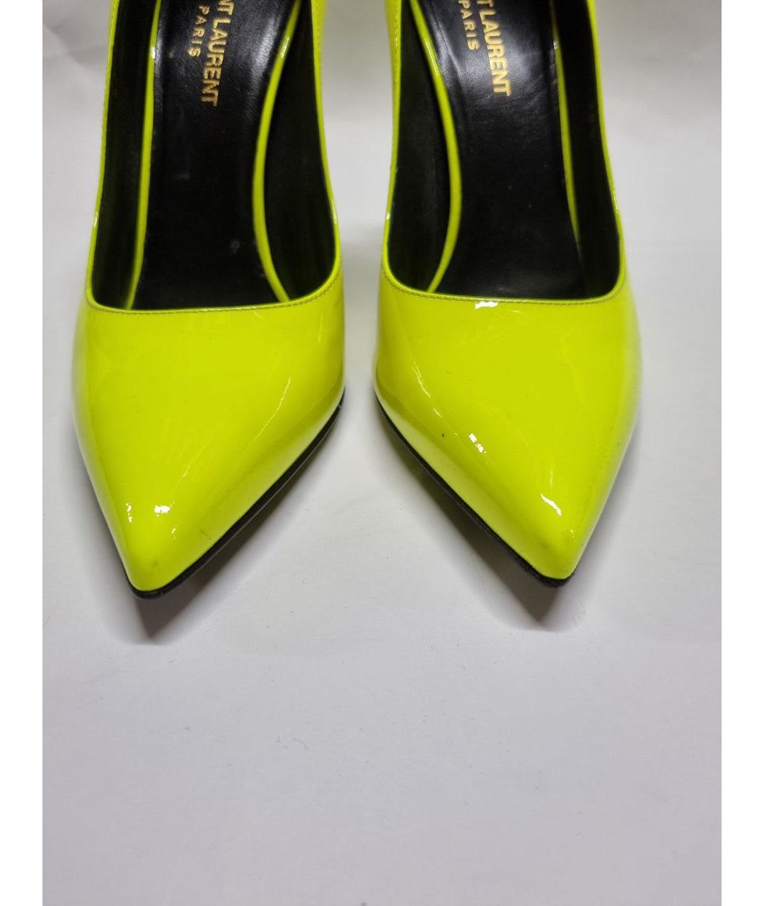 SAINT LAURENT Желтые туфли из лакированной кожи, фото 7