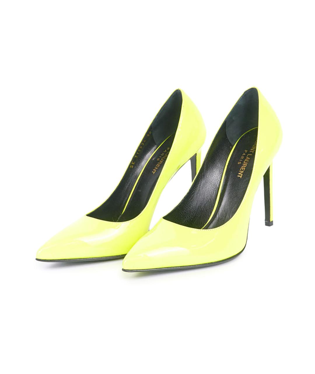 SAINT LAURENT Желтые туфли из лакированной кожи, фото 2