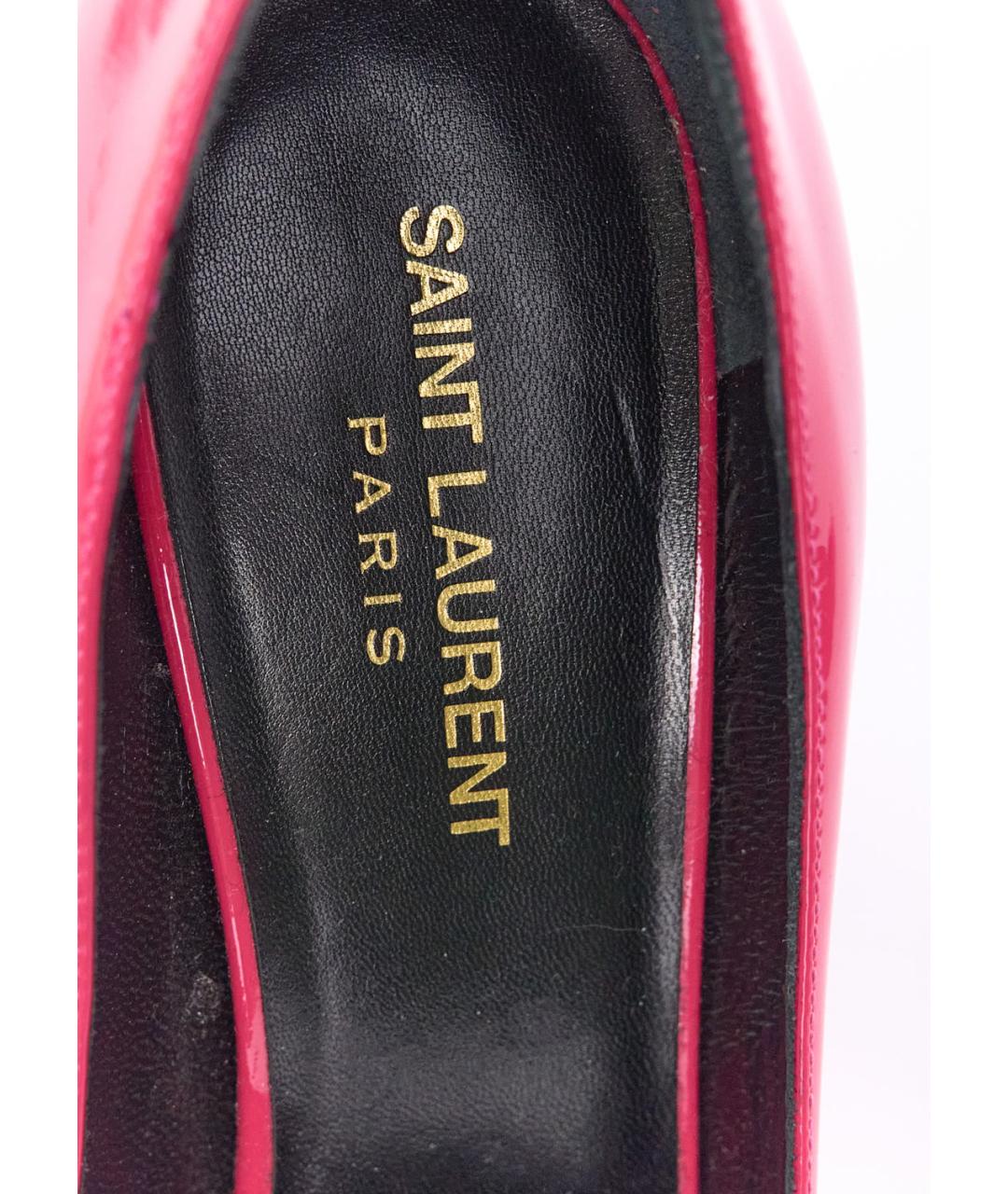 SAINT LAURENT Фуксия туфли из лакированной кожи, фото 5