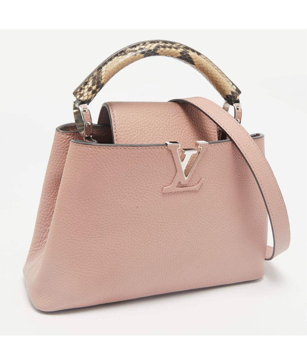 LOUIS VUITTON Розовая кожаная сумка с короткими ручками, фото 2