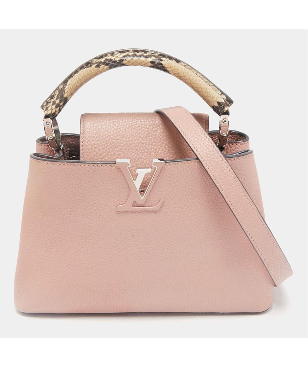 LOUIS VUITTON Розовая кожаная сумка с короткими ручками, фото 9