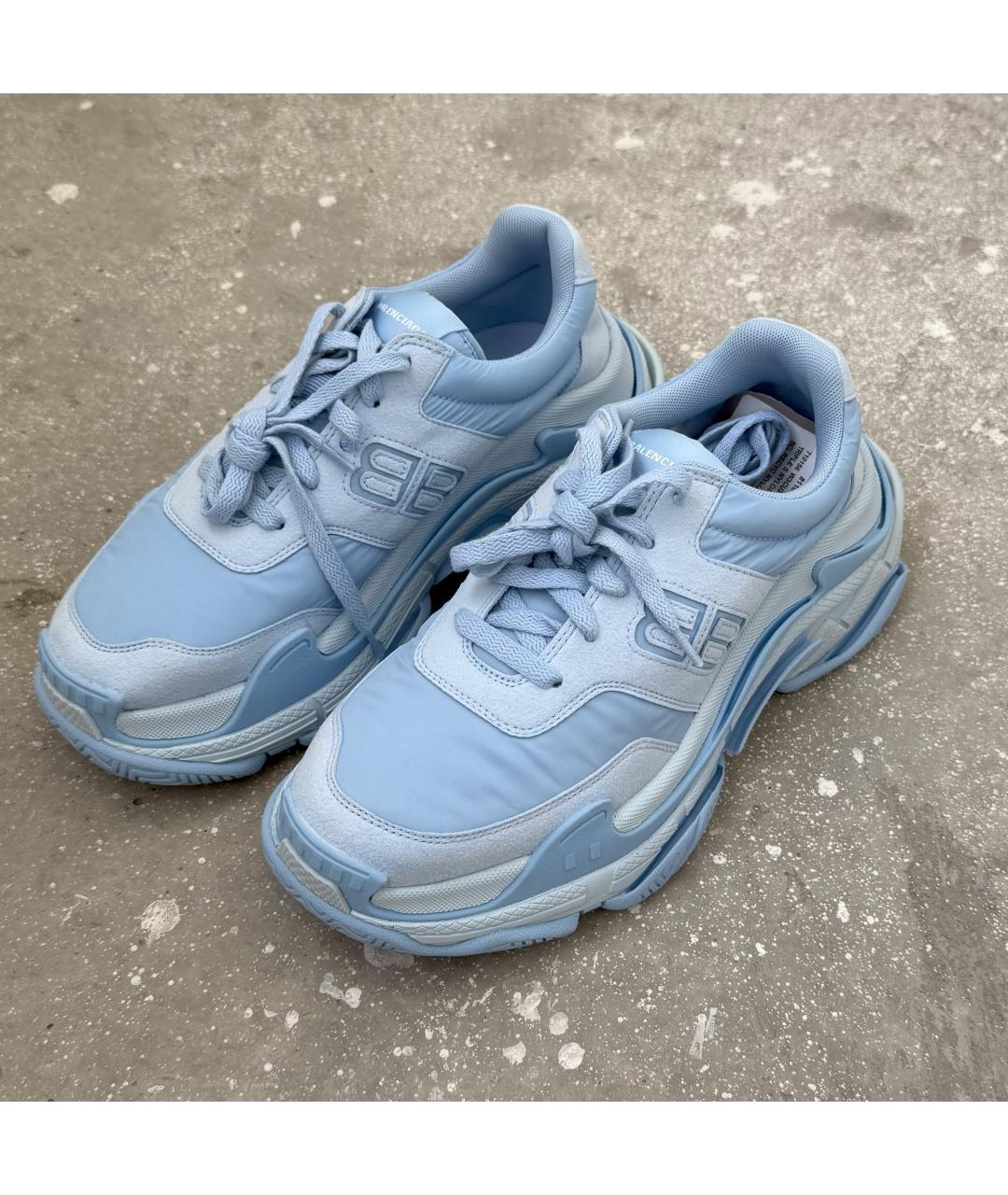 BALENCIAGA Голубые текстильные кроссовки, фото 3