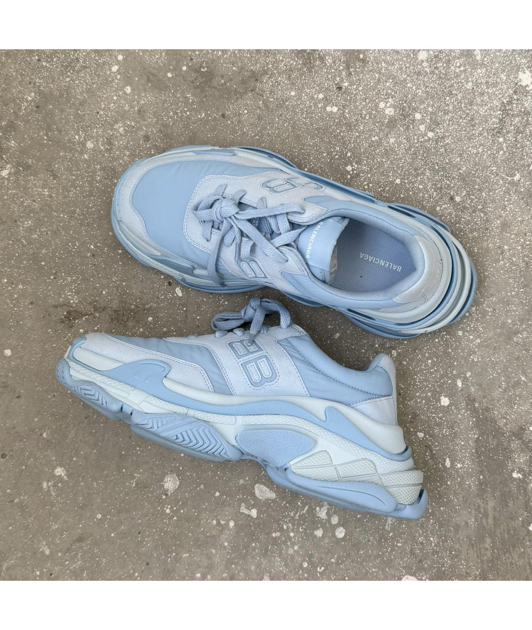 BALENCIAGA Голубые текстильные кроссовки, фото 4