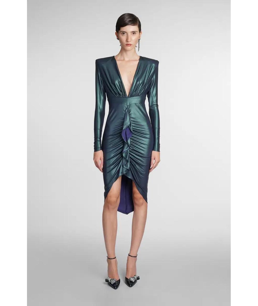 ALEXANDRE VAUTHIER Зеленые вискозное вечернее платье, фото 2