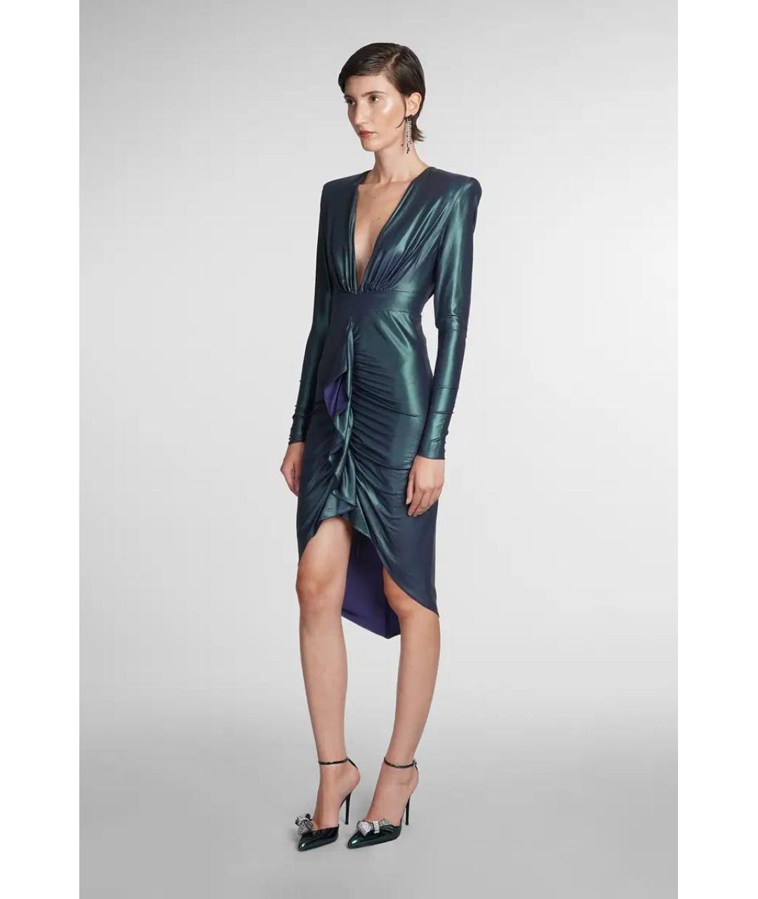 ALEXANDRE VAUTHIER Зеленые вискозное вечернее платье, фото 4