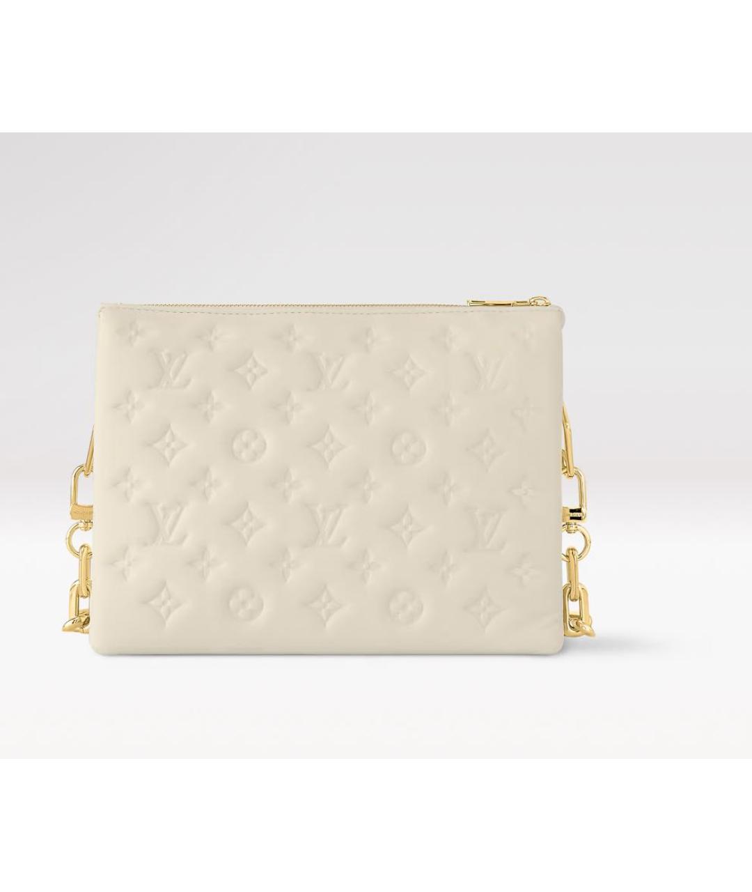 LOUIS VUITTON Белая кожаная сумка через плечо, фото 3