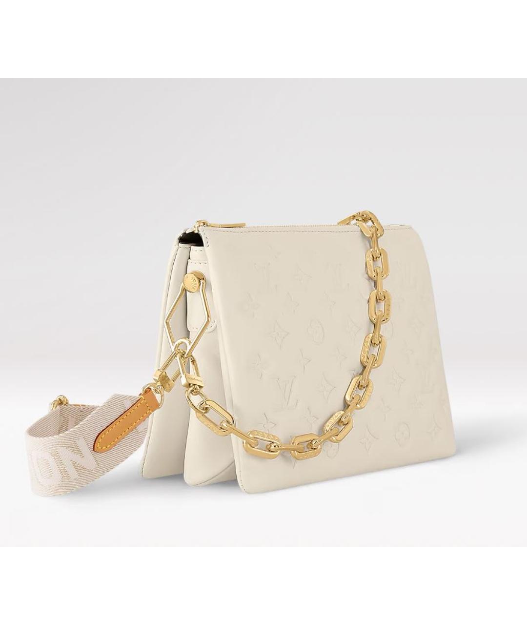LOUIS VUITTON Белая кожаная сумка через плечо, фото 2