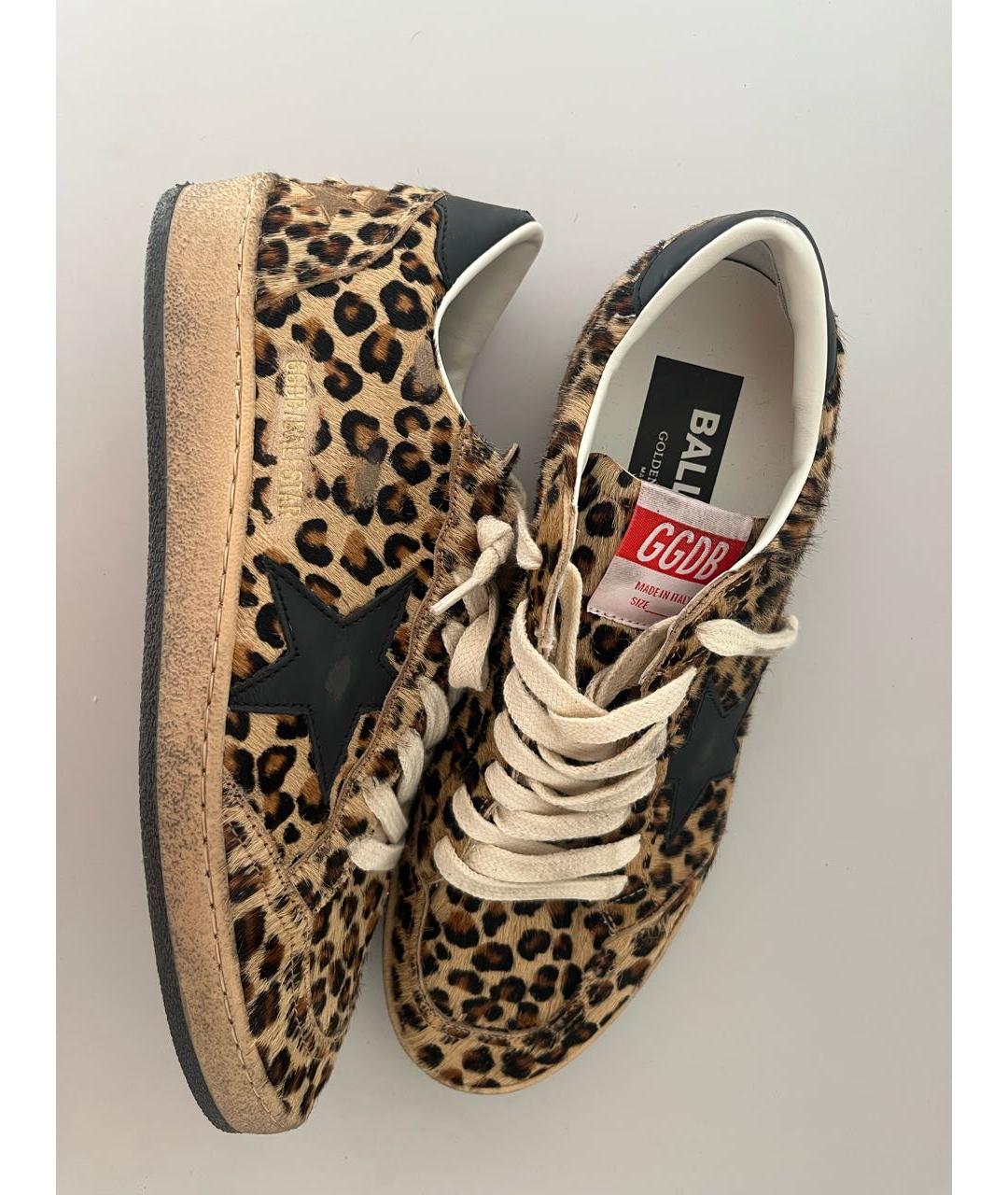 GOLDEN GOOSE DELUXE BRAND Коричневые кожаные кеды, фото 3