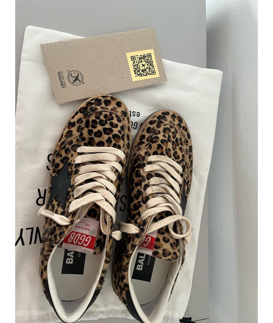 GOLDEN GOOSE DELUXE BRAND Коричневые кожаные кеды, фото 6