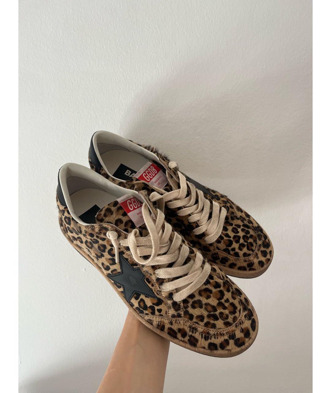 GOLDEN GOOSE DELUXE BRAND Коричневые кожаные кеды, фото 4