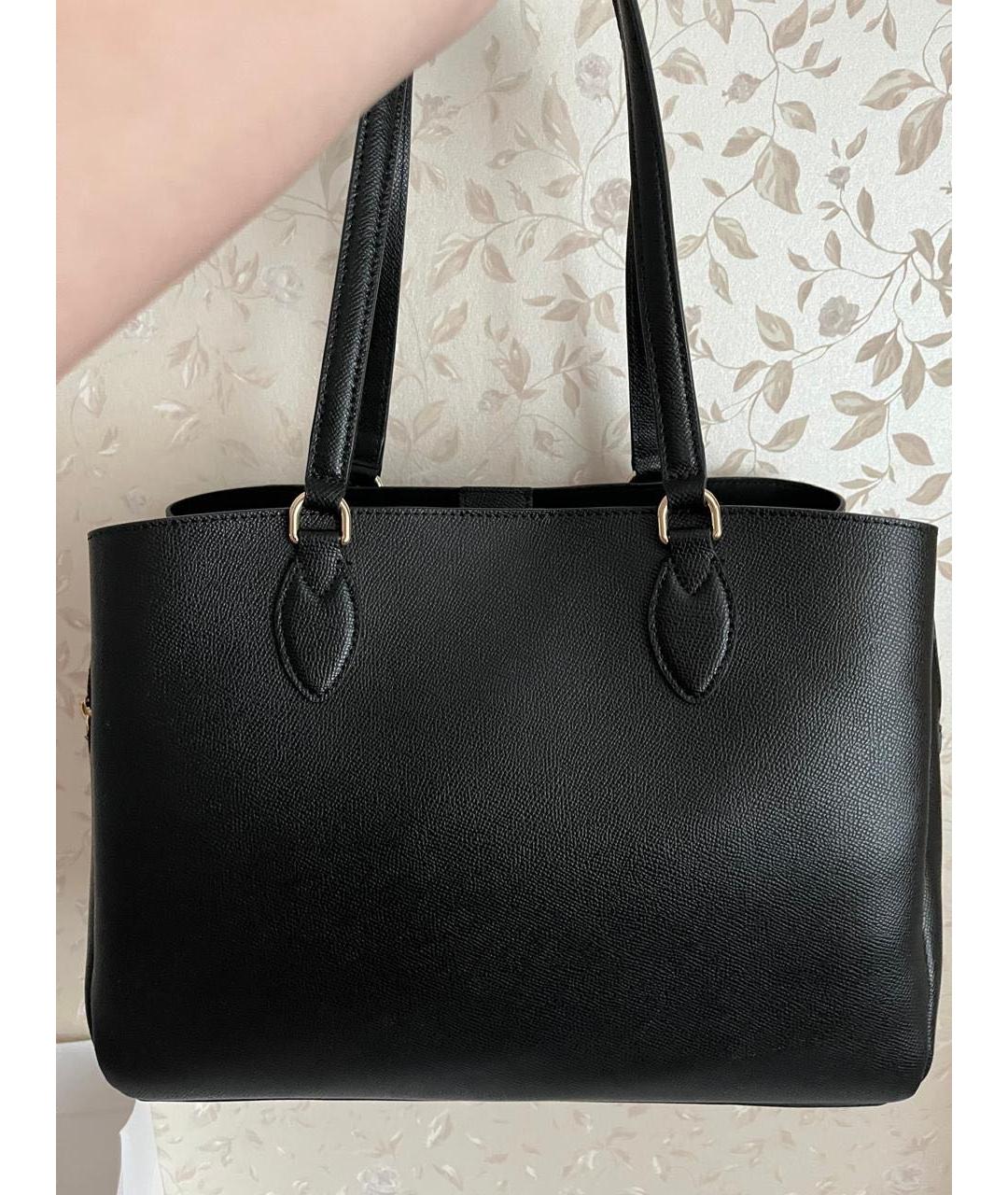 FURLA Черная кожаная сумка тоут, фото 3