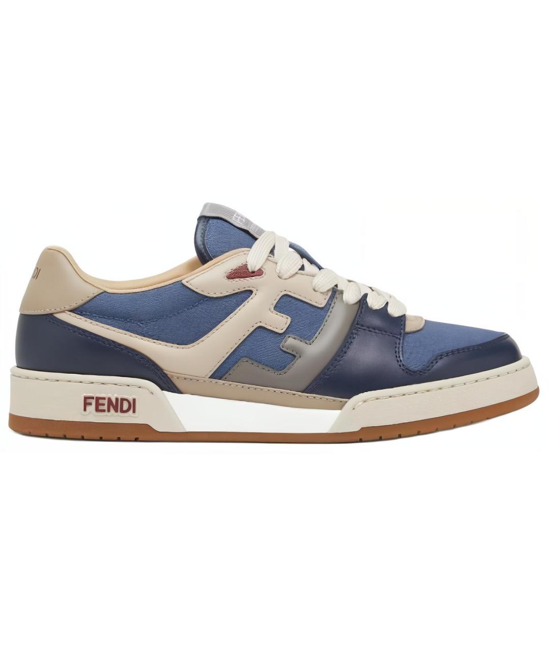 FENDI Синие низкие кроссовки / кеды, фото 1