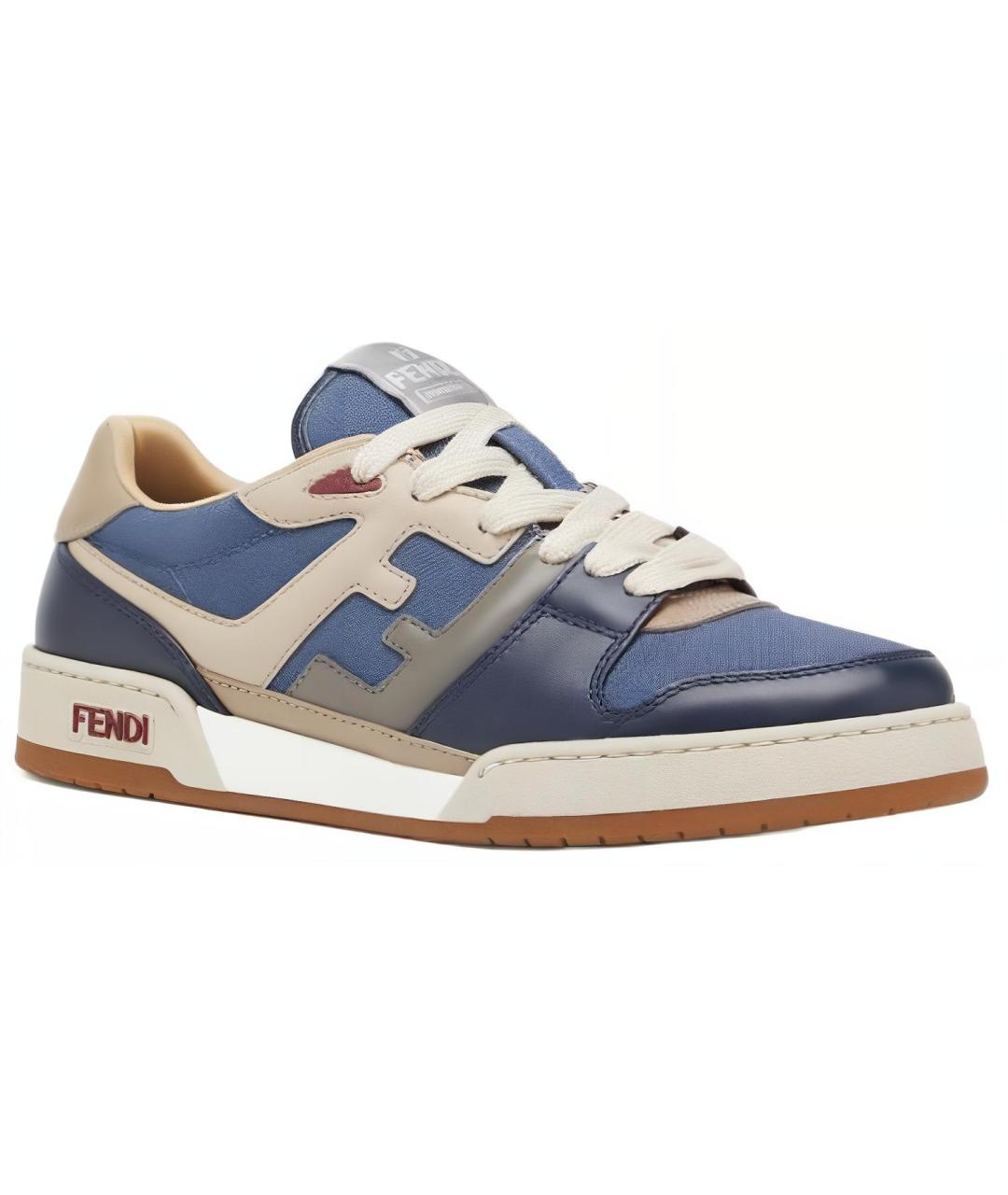 FENDI Синие низкие кроссовки / кеды, фото 3