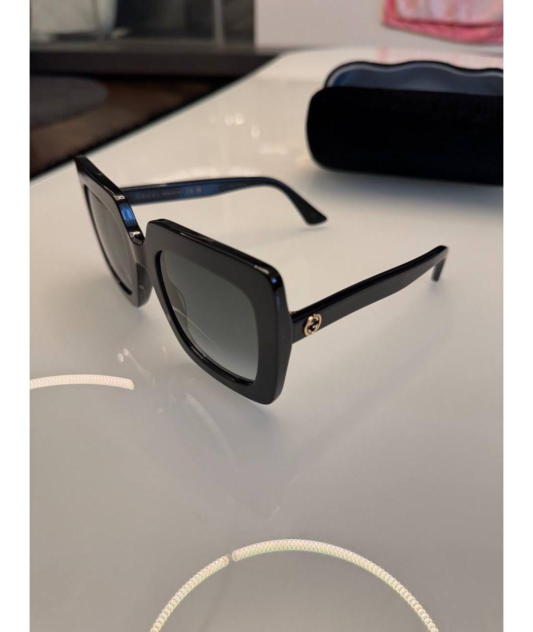 GUCCI Черные пластиковые солнцезащитные очки, фото 8