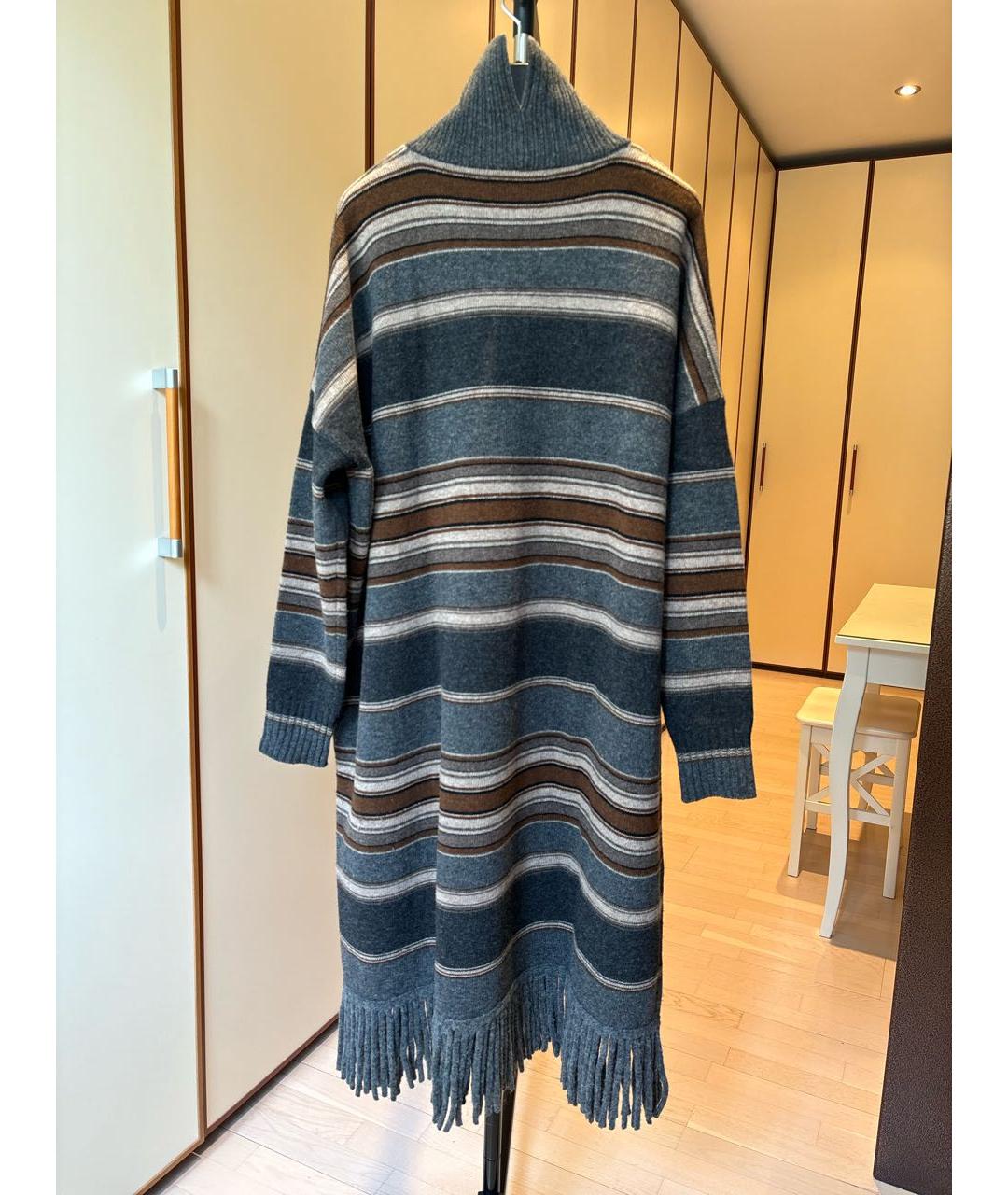 WEEKEND MAX MARA Синее шерстяное повседневное платье, фото 2