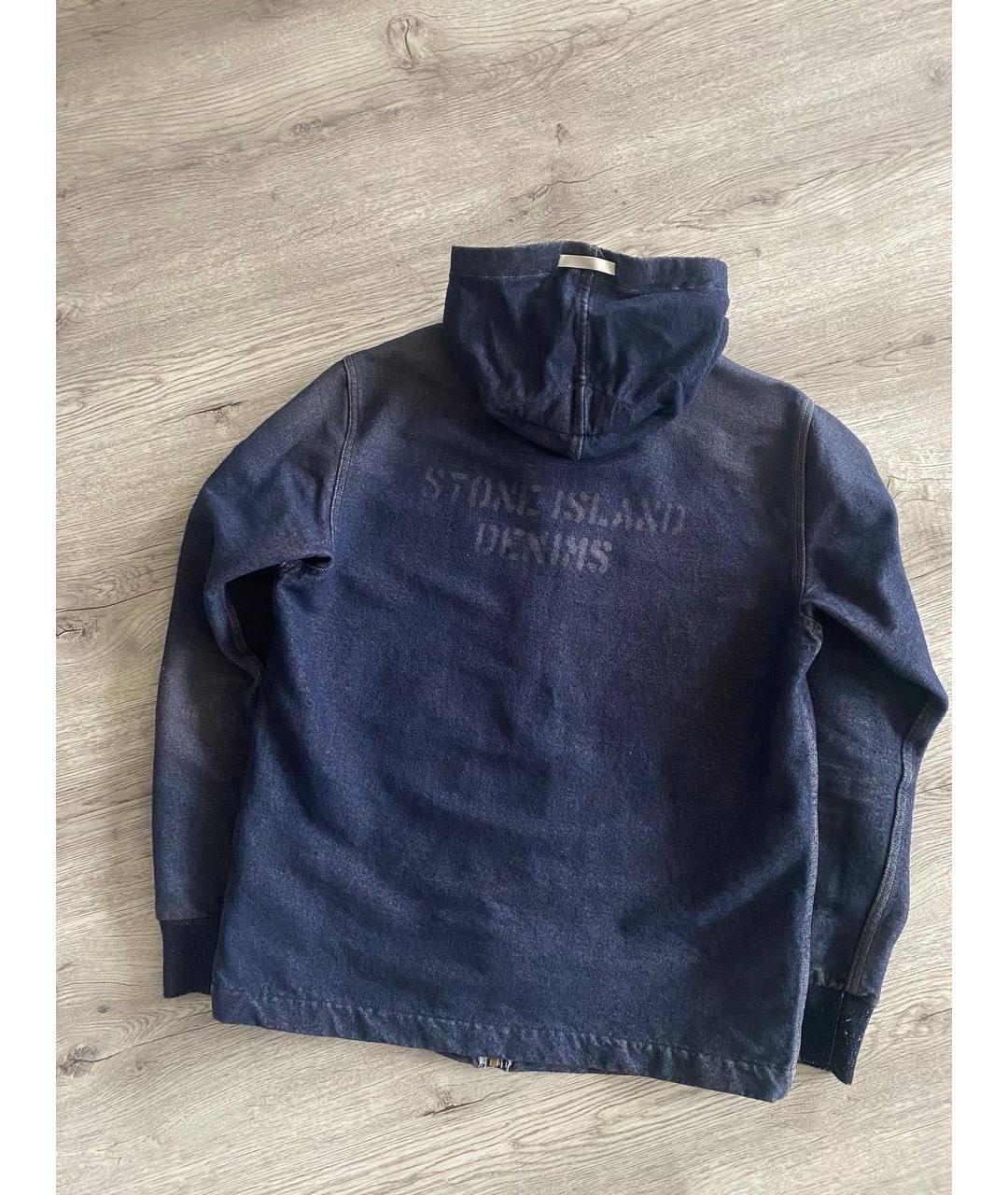 STONE ISLAND Темно-синяя деним куртка, фото 2