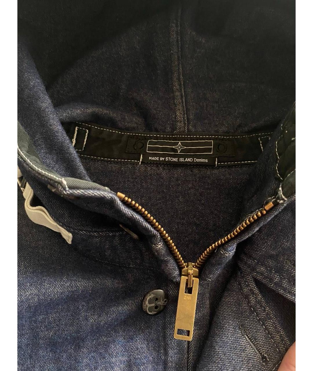 STONE ISLAND Темно-синяя деним куртка, фото 5
