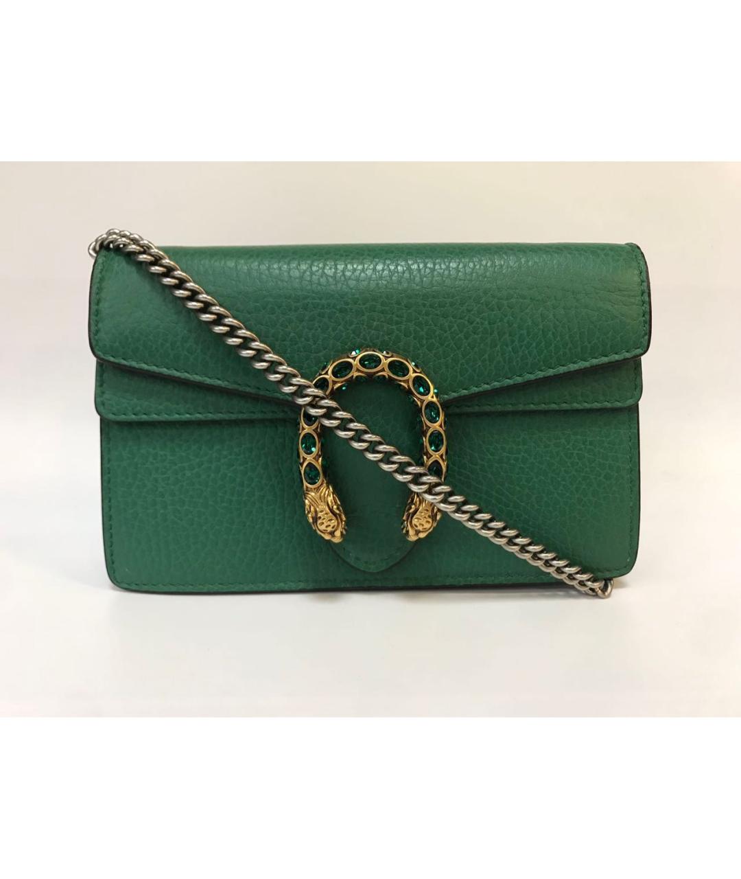 GUCCI Зеленая кожаная сумка через плечо, фото 9
