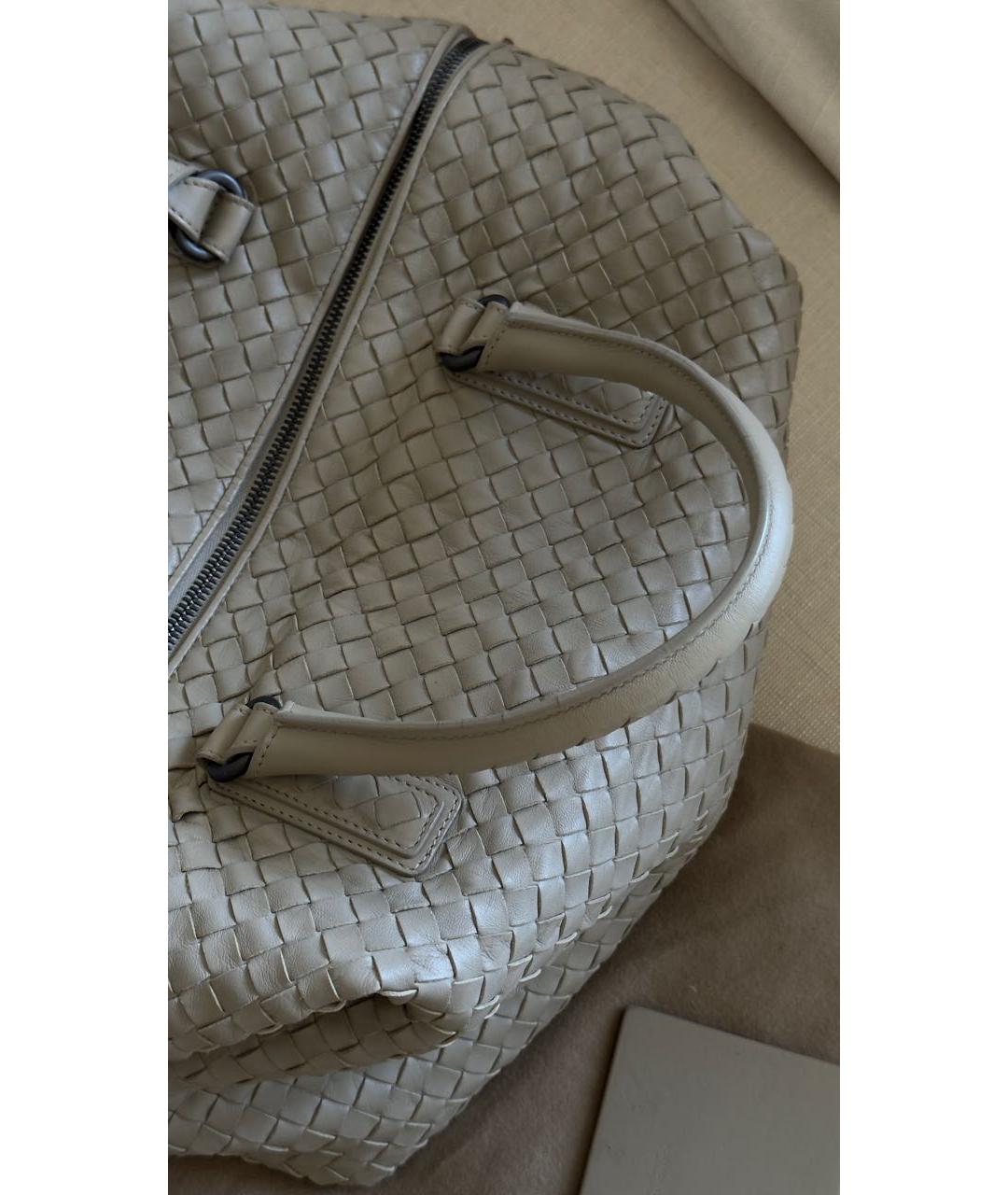 BOTTEGA VENETA Серая кожаная сумка тоут, фото 5