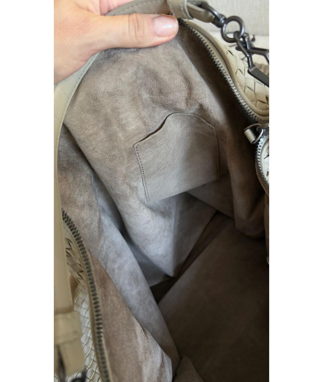 BOTTEGA VENETA Серая кожаная сумка тоут, фото 7
