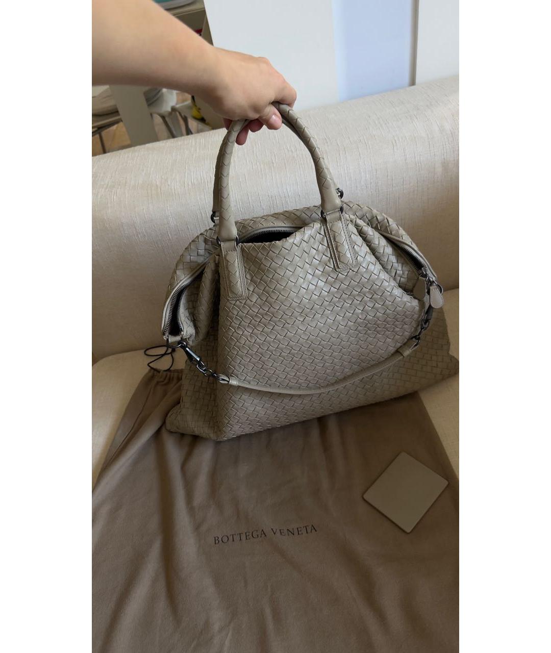 BOTTEGA VENETA Серая кожаная сумка тоут, фото 3