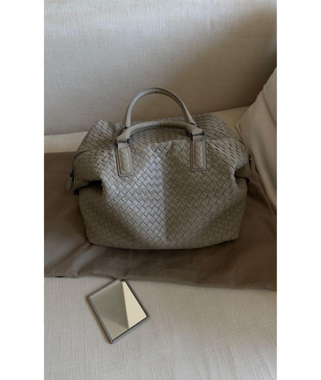 BOTTEGA VENETA Серая кожаная сумка тоут, фото 9