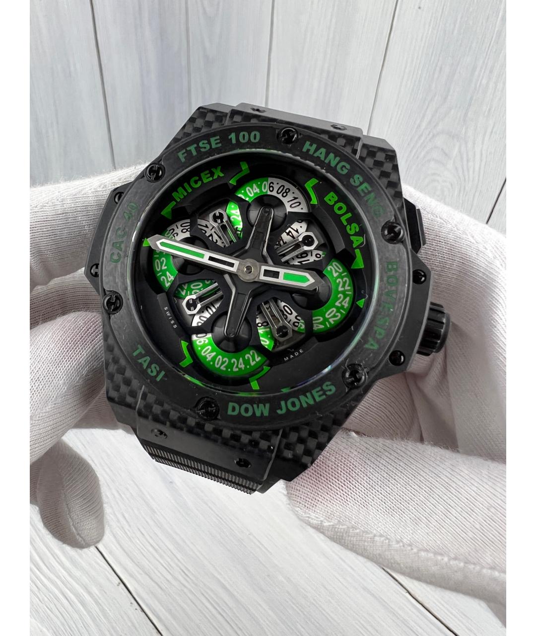 HUBLOT Черные карбоновые часы, фото 2