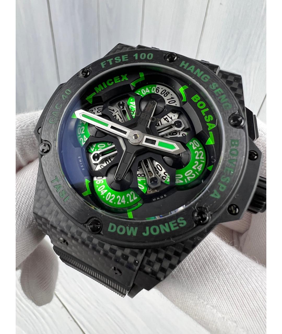 HUBLOT Черные карбоновые часы, фото 3