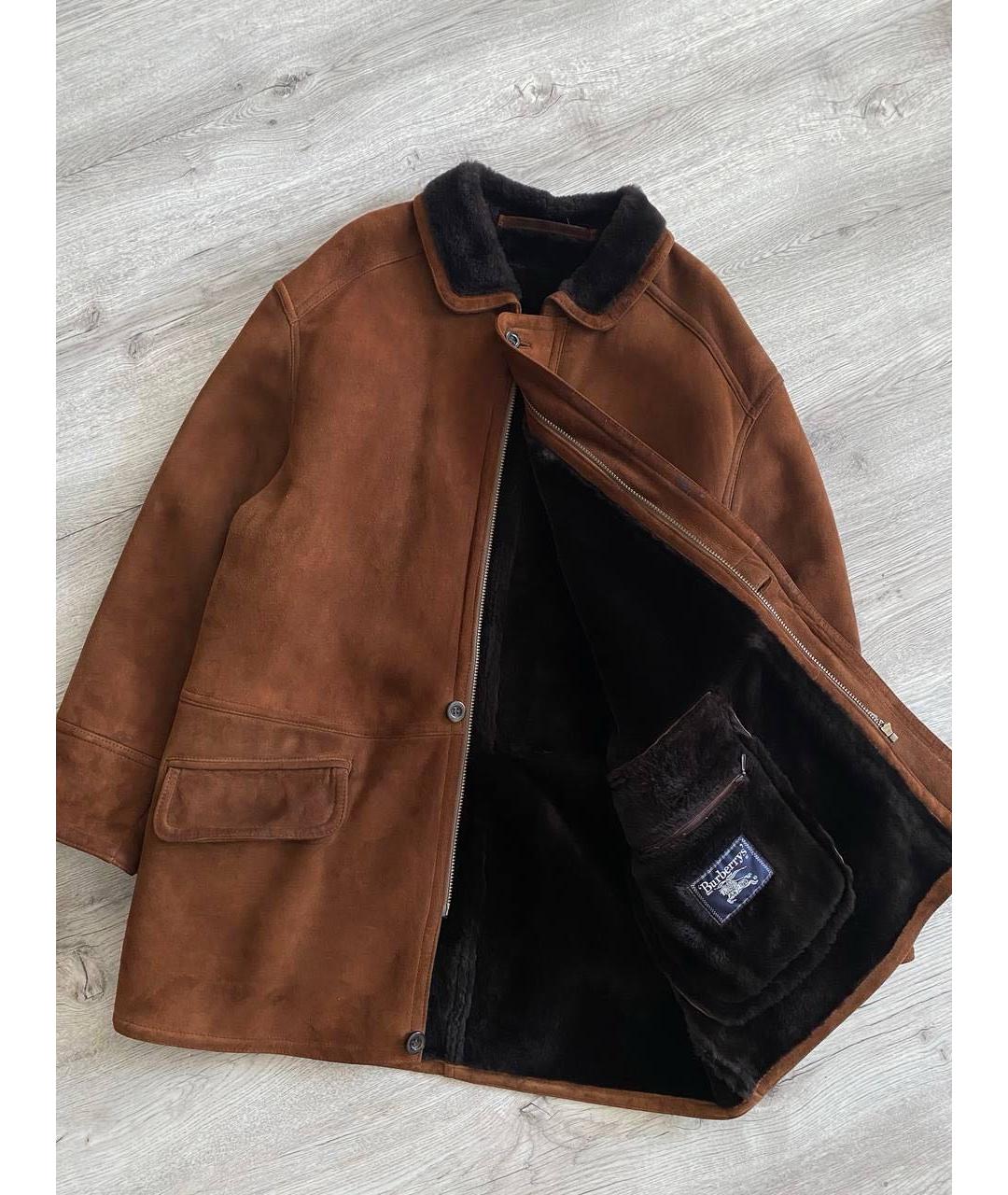 BURBERRY Коричневая замшевая дубленка/шуба, фото 7