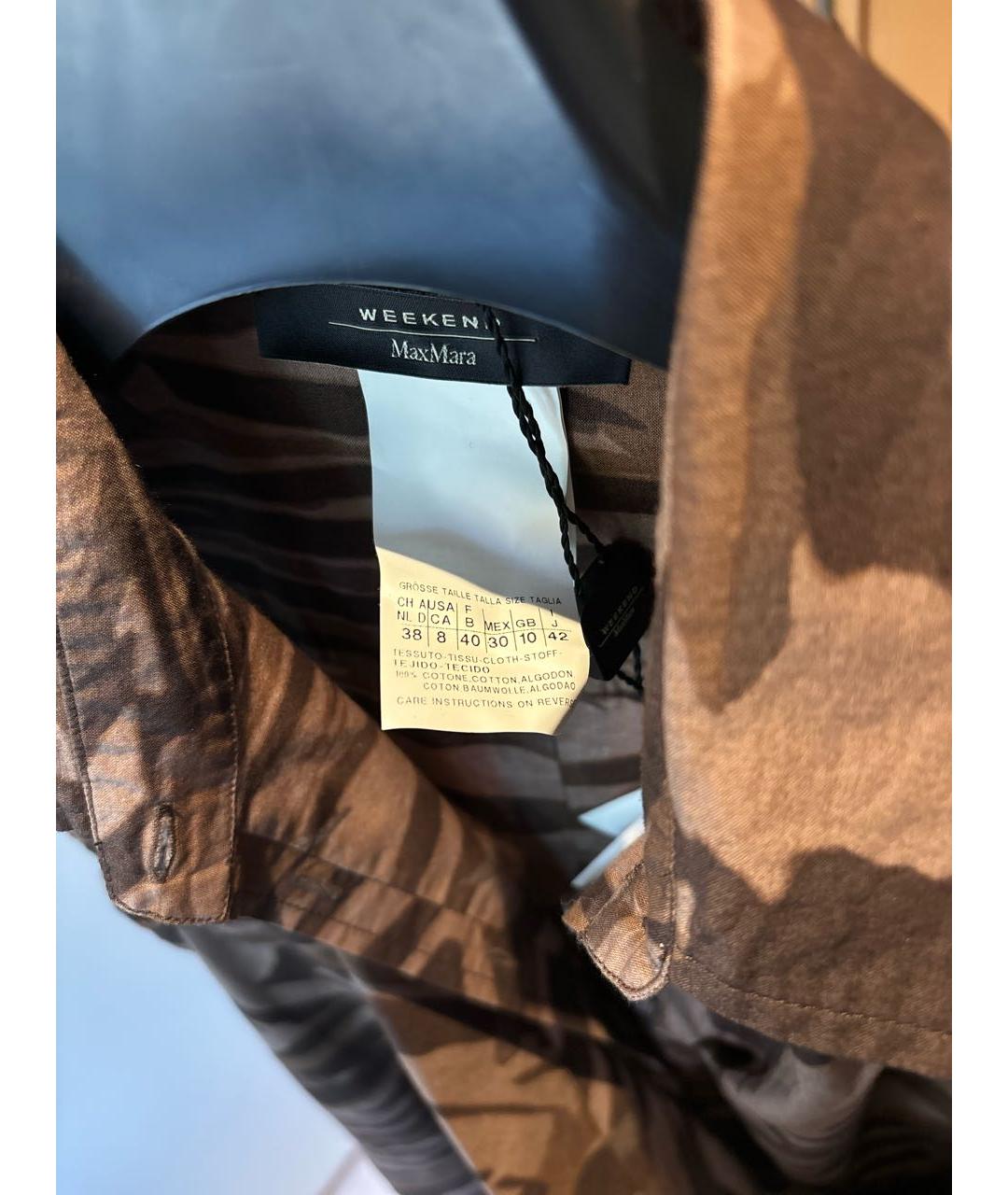 WEEKEND MAX MARA Коричневое хлопковое повседневное платье, фото 8