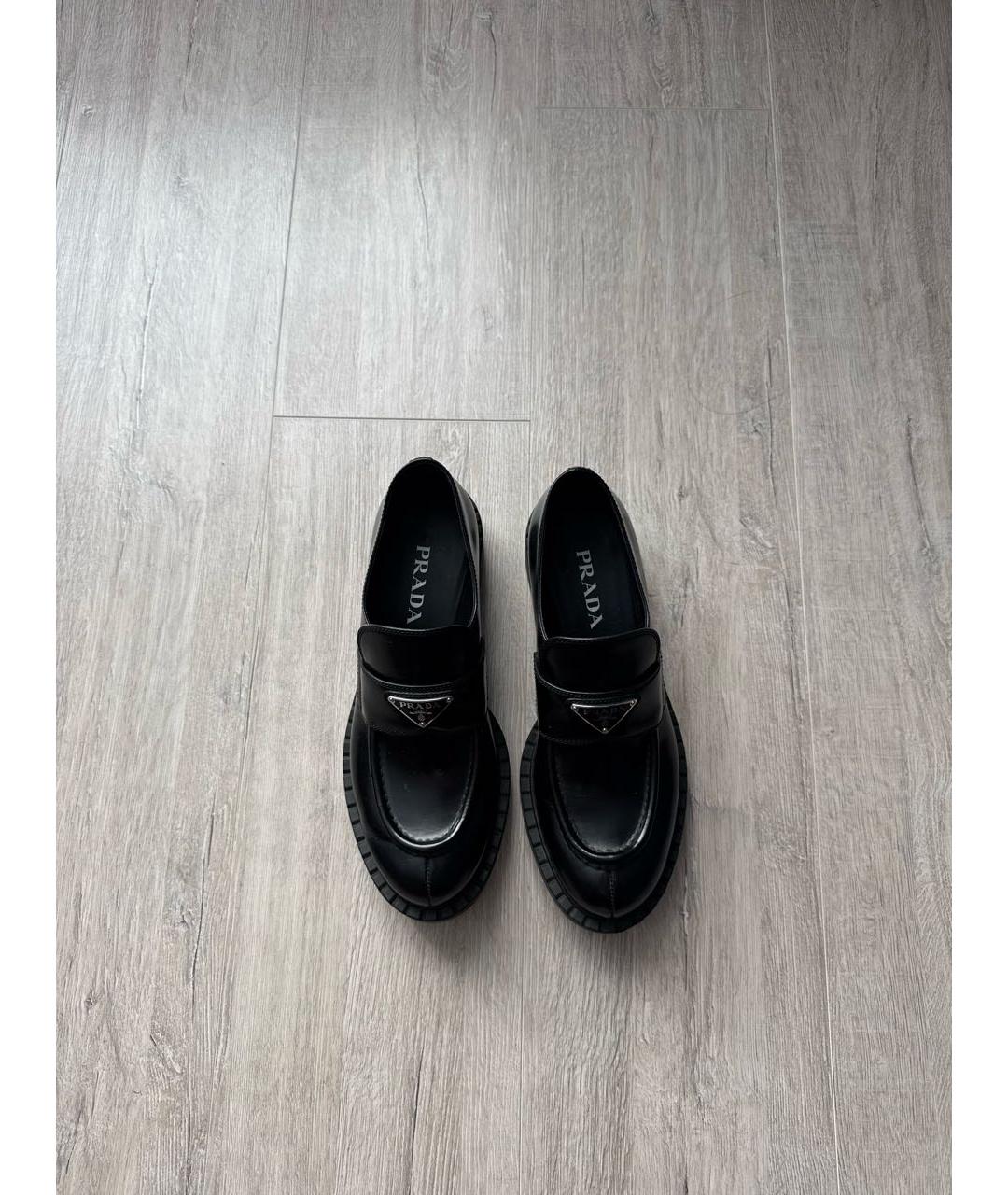 PRADA Черные кожаные лоферы, фото 3