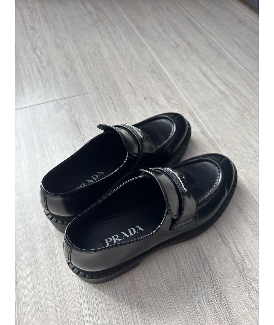 PRADA Черные кожаные лоферы, фото 5
