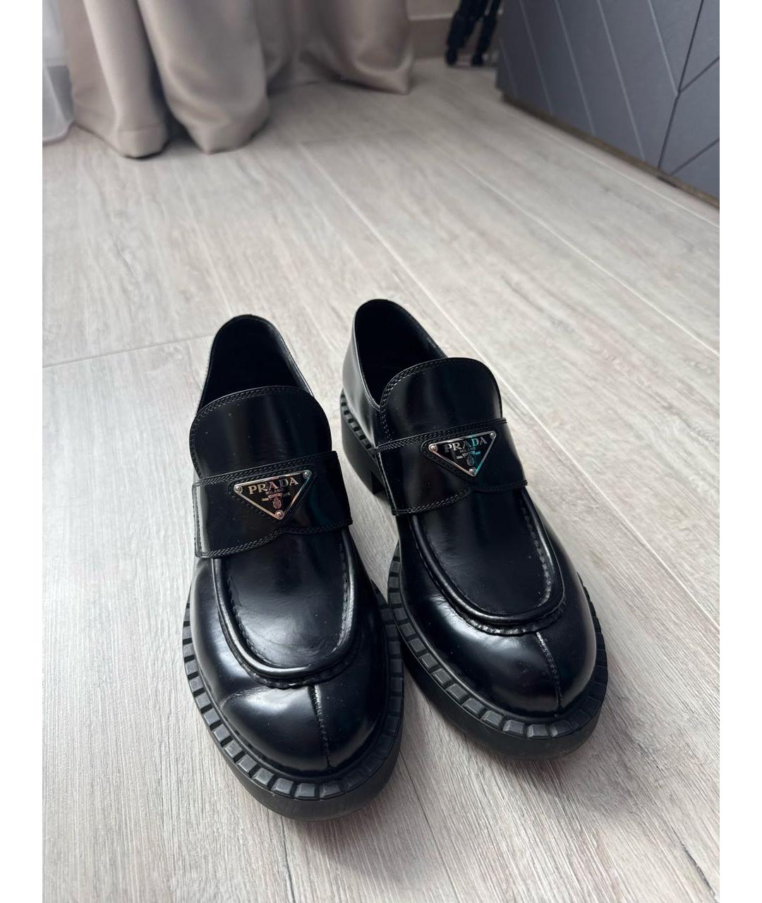 PRADA Черные кожаные лоферы, фото 6