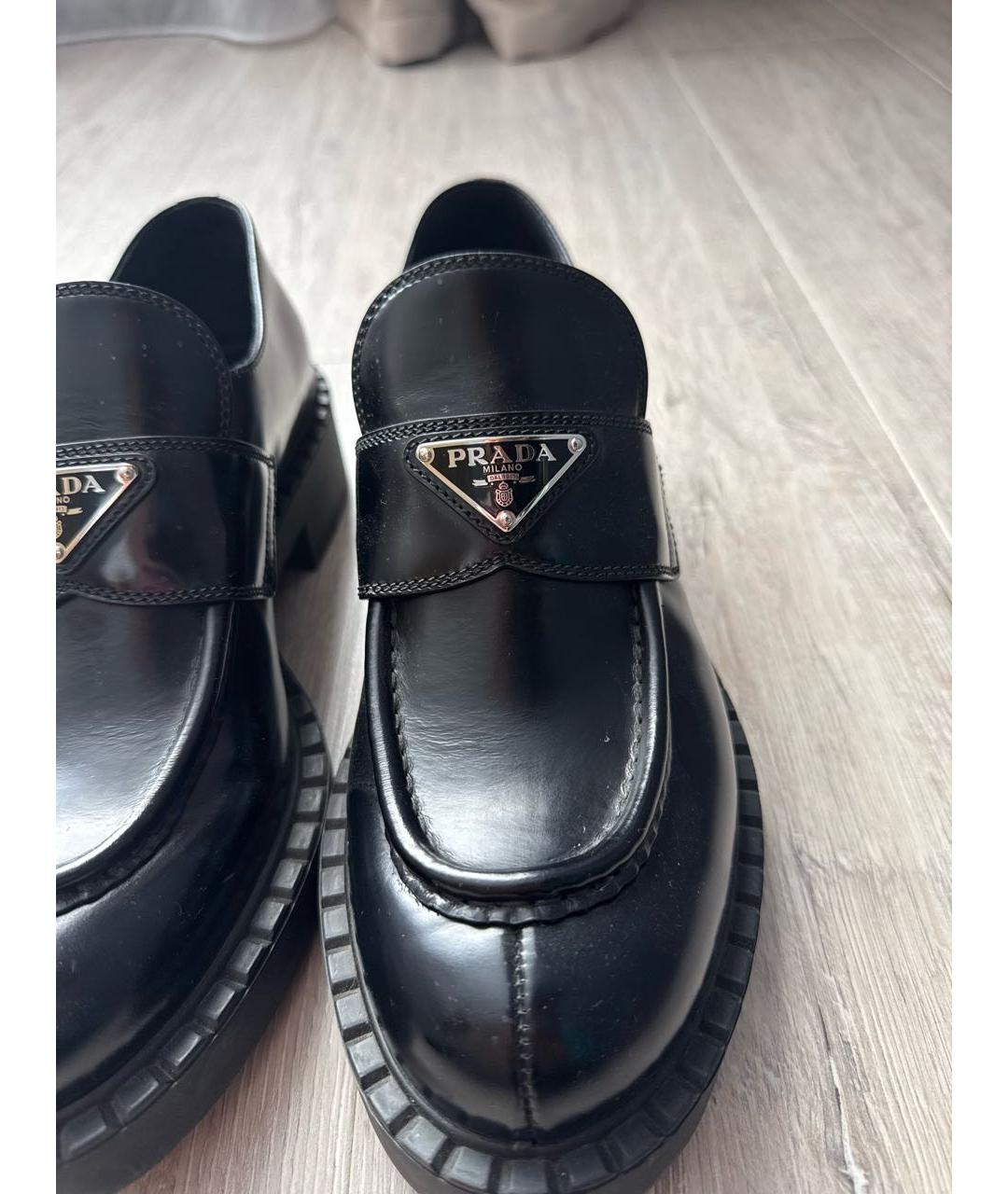 PRADA Черные кожаные лоферы, фото 4