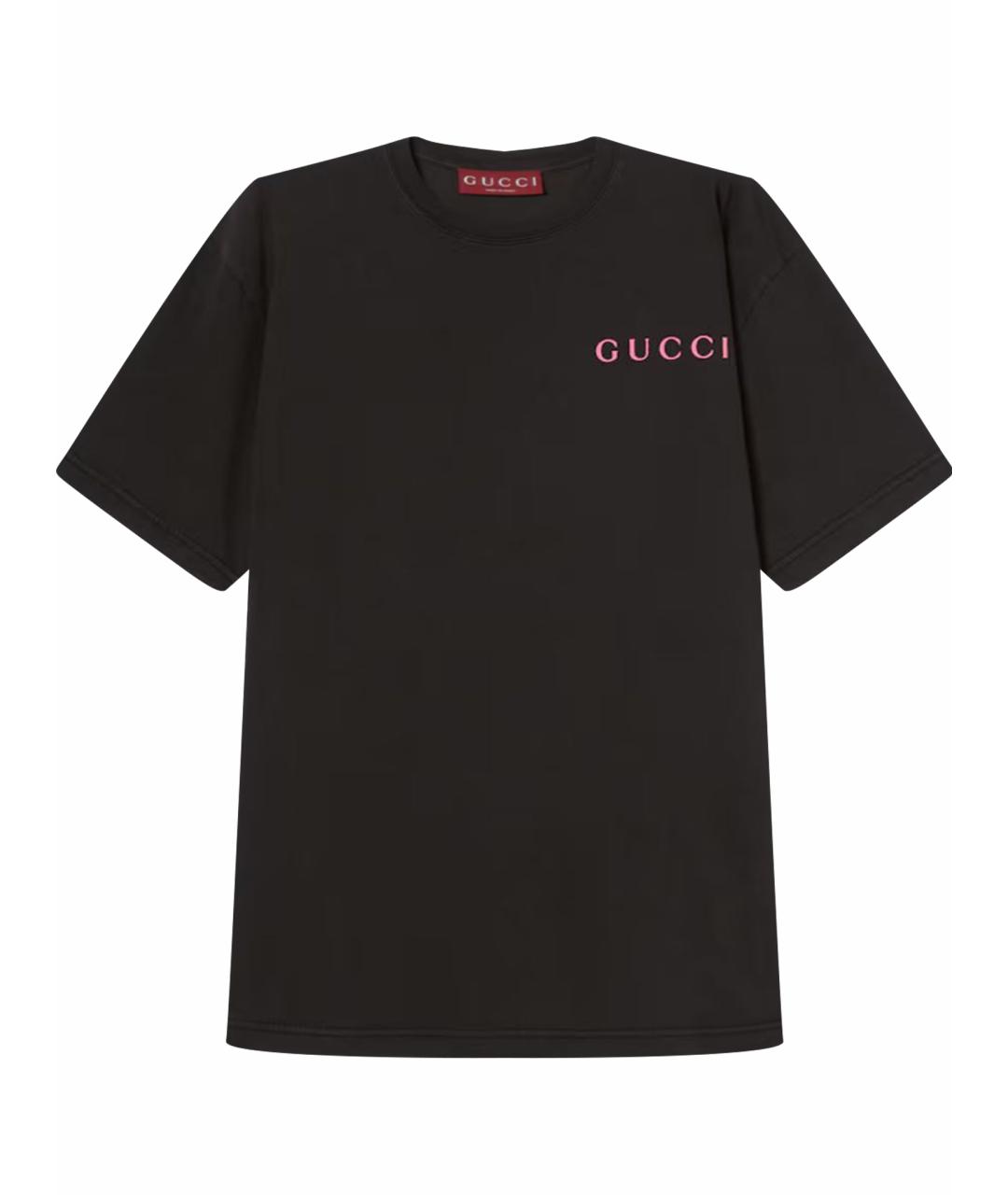 GUCCI Черная хлопковая футболка, фото 1