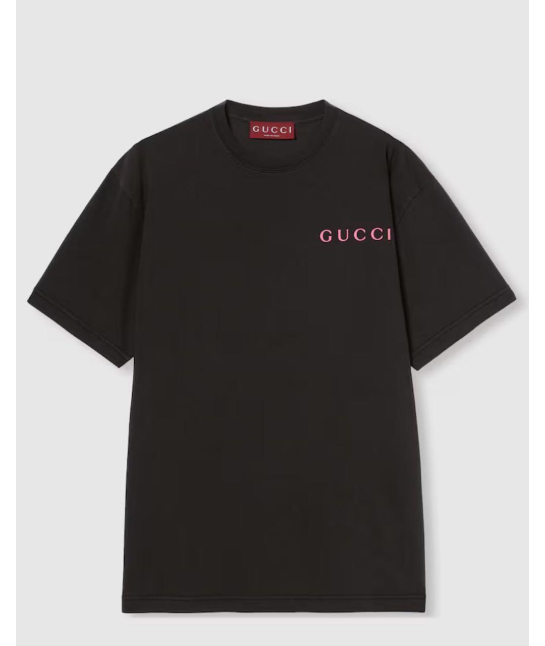 GUCCI Черная хлопковая футболка, фото 2