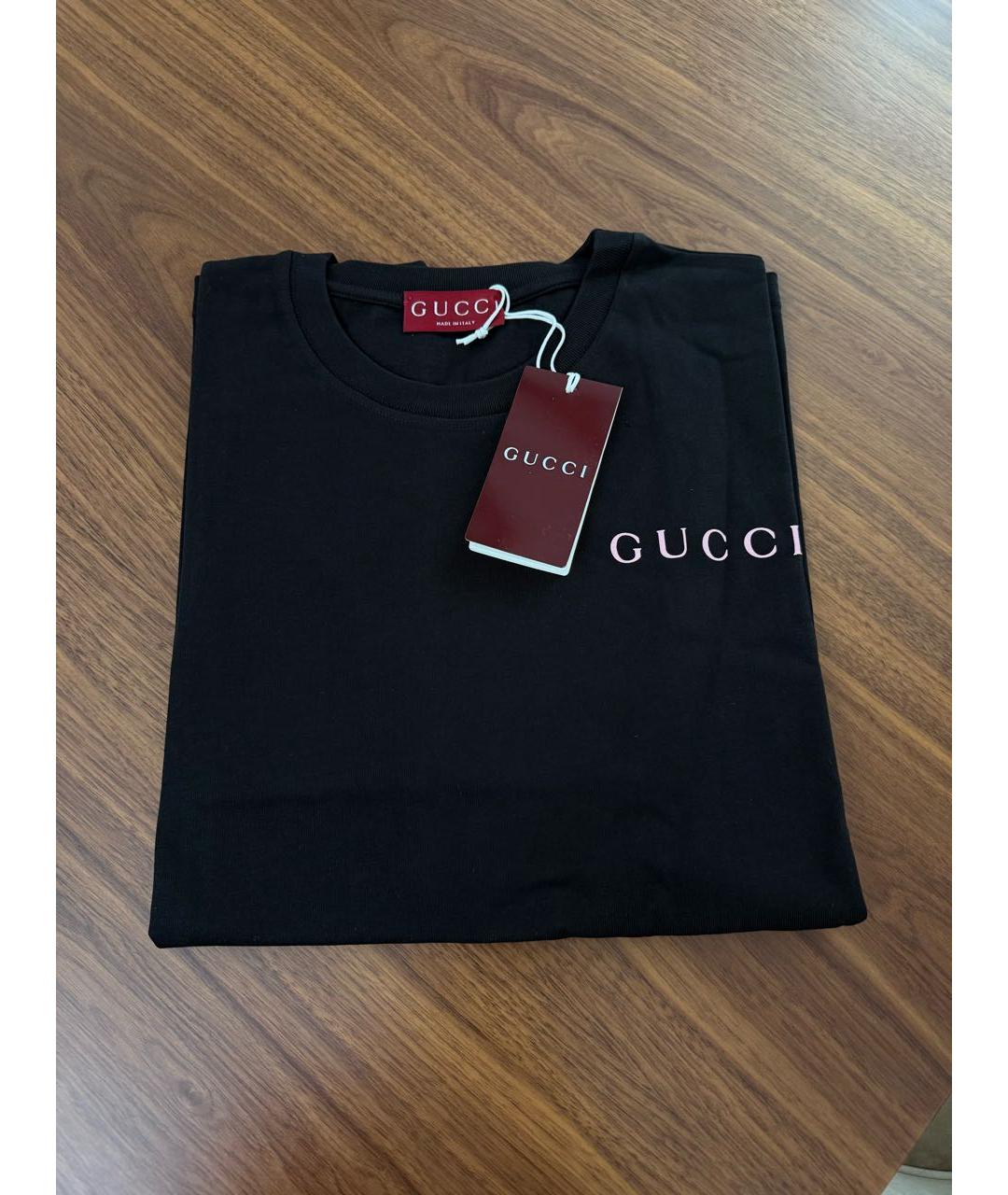 GUCCI Черная хлопковая футболка, фото 3